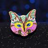 Стразовая кошка Эмалевая брошь Ювелирные аксессуары Винтажная булавка на воротник Модная брошь с капельной эмалью Повседневная
