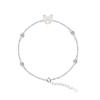 Sterling Silver S925 Silver Bracelet Korean Style Pearl Cat Ears Sweet and Cute Diamond Kitten Bracelet for Women Gift