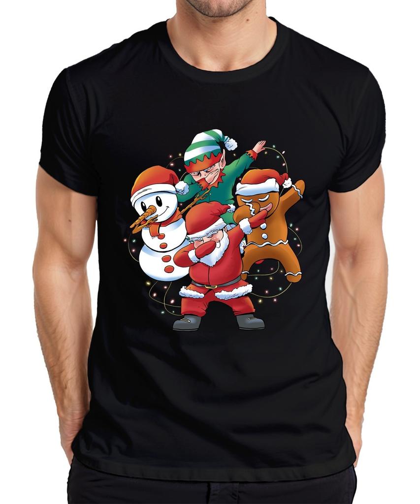 Dabbing Snowman Elf Santa - Christmas Xmas Gift Mens T-Shirt