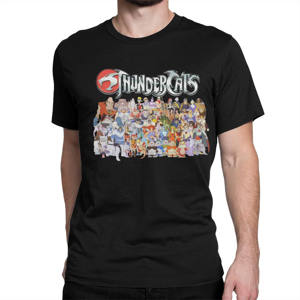Men Womens ThunderCats T Shirt Panthro Cheetara Tygra 80s Retro Cartoon Pure Cotton Clothes Vintage Tee Shirt Graphic TShirts