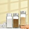 Glass Sealed Spice Jars with Lid Square Spice Jar Food Storage Sealing Jar Transparent Glass Dispensing Bottles for Coffee Sugar