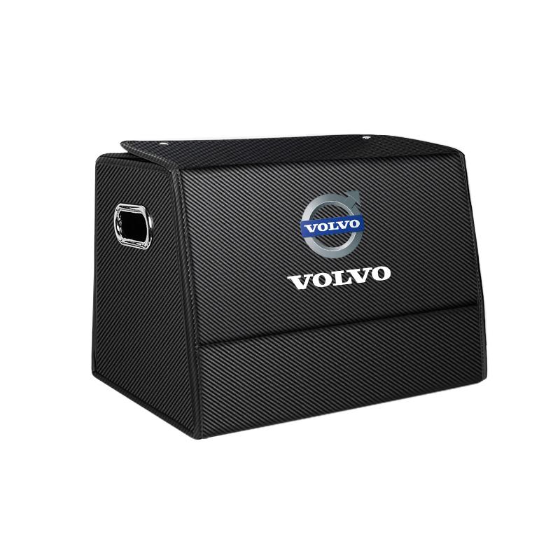 Tire Valve Cap Car Car Trunk Organizer Leather Box Multiuse Tools Large Capacity Storage Bag Folding For Volvo V60 XC60 S60 V50
