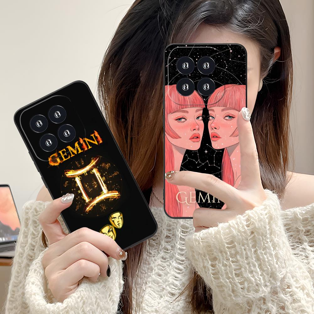 Чехол для мобильного телефона со знаком зодиака Близнецы для Xiaomi 15 14 13 12 Mi 11 T Ultra Lite Pro S X 5G Цветная печать Чехол Роскошный Красивый