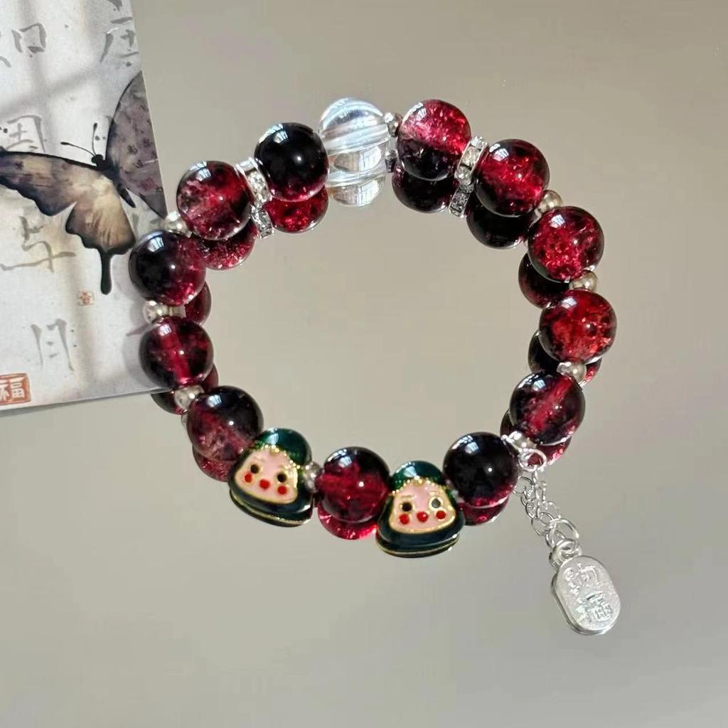 Очаровательный браслет с розовыми кристаллами и цветочным узором - Мечтательный подарок в придворном стиле для девушки