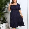 Plus Size Loose Dress Summer Women's Square Neck A-Line Long Dresses