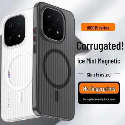 Шихуань Ке iQOO 15 Магнитный Матовый Чехол для Телефона с Гофрированной Полосой