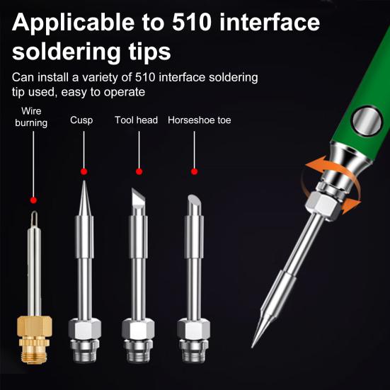 Электрический паяльник в комплекте с регулируемой температурой, быстрый нагрев, портативный, легкий дизайн, перезаряжаемый беспроводной паяльник-ручка