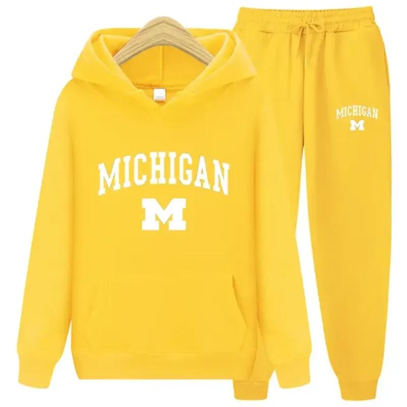 Осень-зима 2023, новая спортивная одежда, спортивные костюмы, мужские повседневные теплые плюшевые толстовки с буквенным принтом, брендовый принт, мужской наряд из 2 предметов