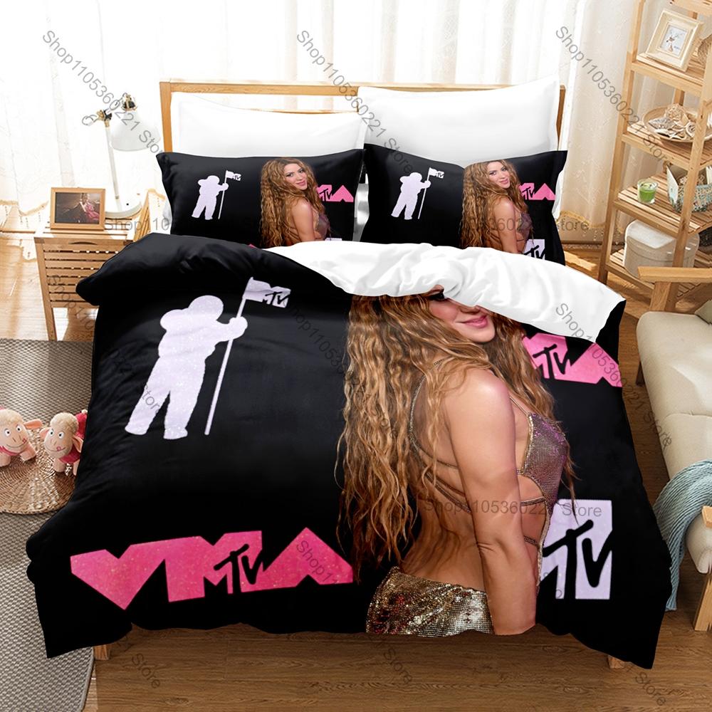 Shakira 3PCS Bedding Set, Duvet Cover + 2 Pillowcases, Latin Singer Print Soft Microfiber Bedding for Fans Bedroom Decor