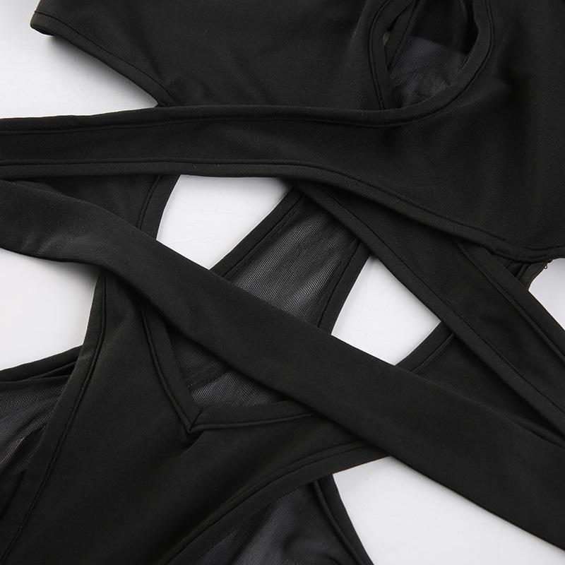 AltGoth уличная одежда сексуальный комбинезон женский темно-готический киберпанк выдалбливают лоскутное боди с длинными рукавами Harajuku эмо Alt комбинезон