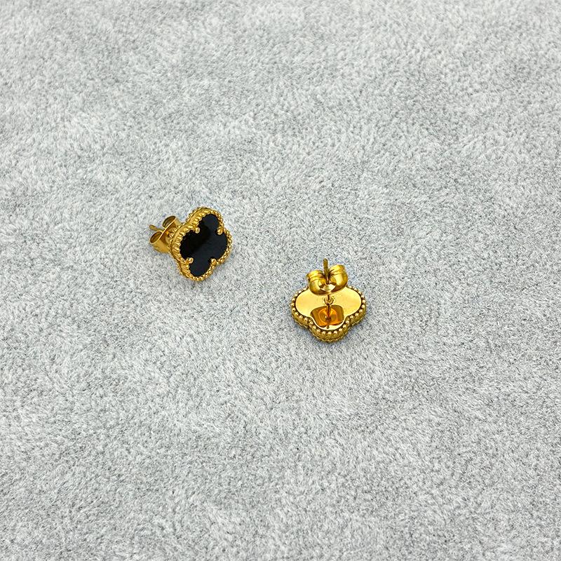 Премиальные серьги Feeling Clover из натуральной ракушки 13 мм, односторонние, простые, роскошные, модные серьги из титановой стали, без потери цвета, женские серьги