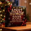 Sea Glass Accents 2025 Adult Humor Advent Calendar 24 Days Countdown Calendar with Funny Christmas Jokes Ocean-Themed Holiday Gag Gifts