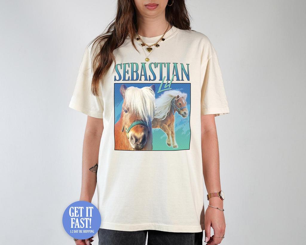 Lil Sebastian Homage T-Shirt Parks & Rec TV Show Gift Retro 90's Vintage Funny