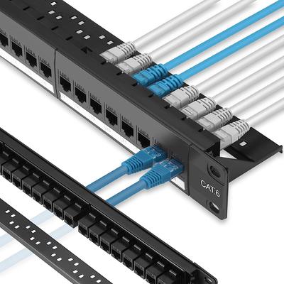 Монтажная плата, 1 шт., 24 порта Cat6 с соединительной платой RJ45, 19 дюймов, со съемной задней опорой
