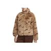Nike Logo Print Stand Collar Loose Warm Fleece Jacket Women Outerwear Brown DQ6843-258