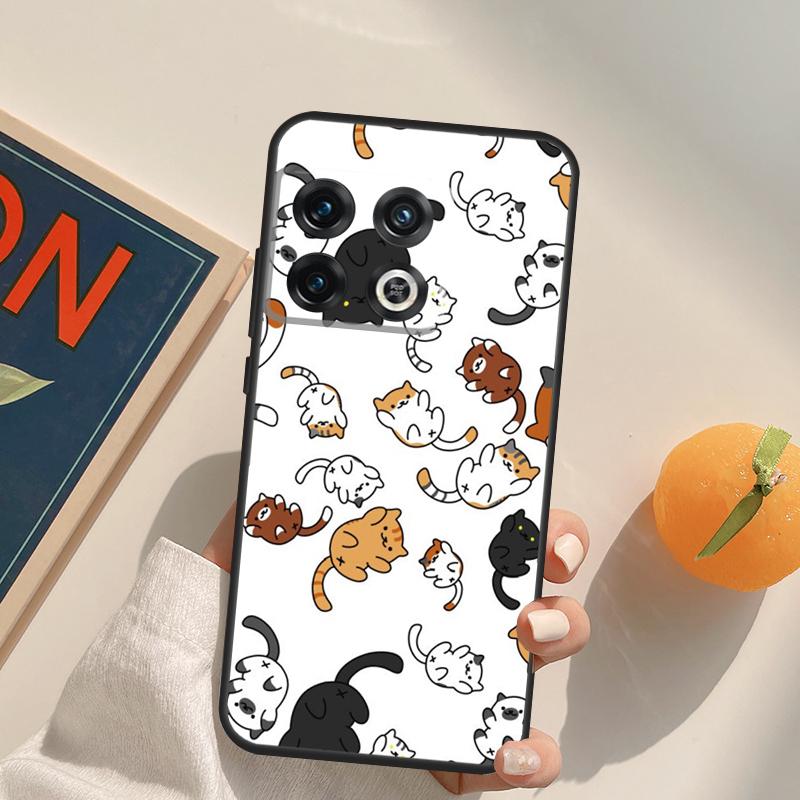 Милый Мультяшный Коллаж из Кошек Чехол Для OnePlus 13T 10T 10R 12R 13R 15 13 12 11 10 9 Pro Nord CE 5 2 3 4 Lite N20 N30 Обложка