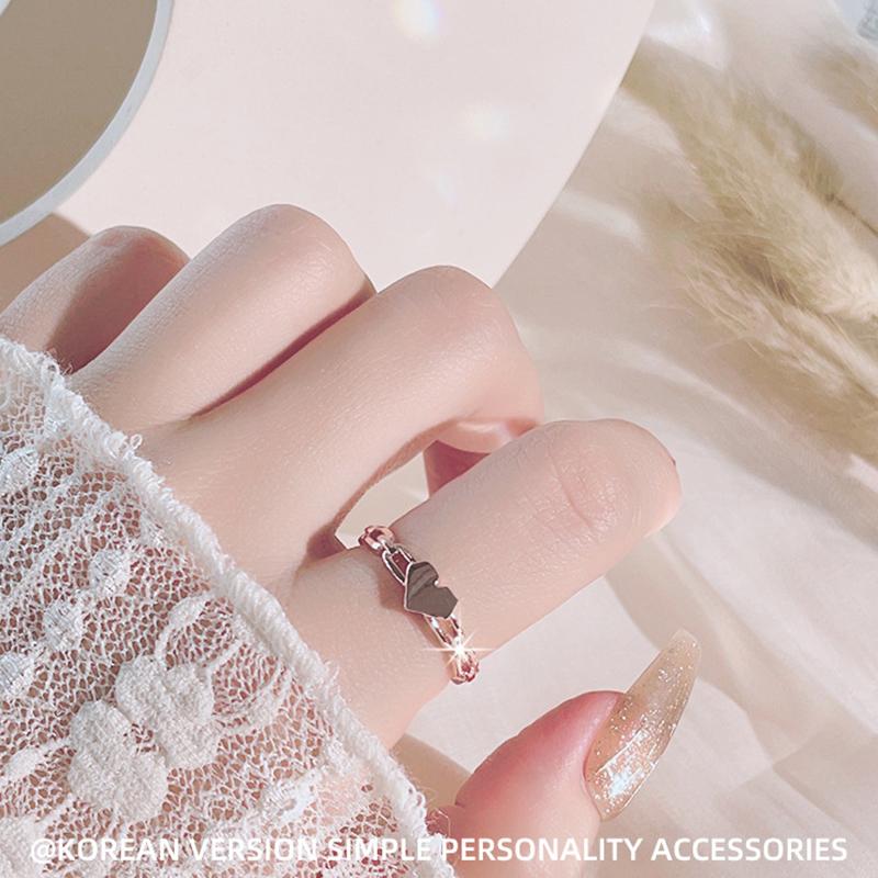 Модные женские кольца с вырезом в виде сердца любви, открытые, регулируемые, ювелирные изделия