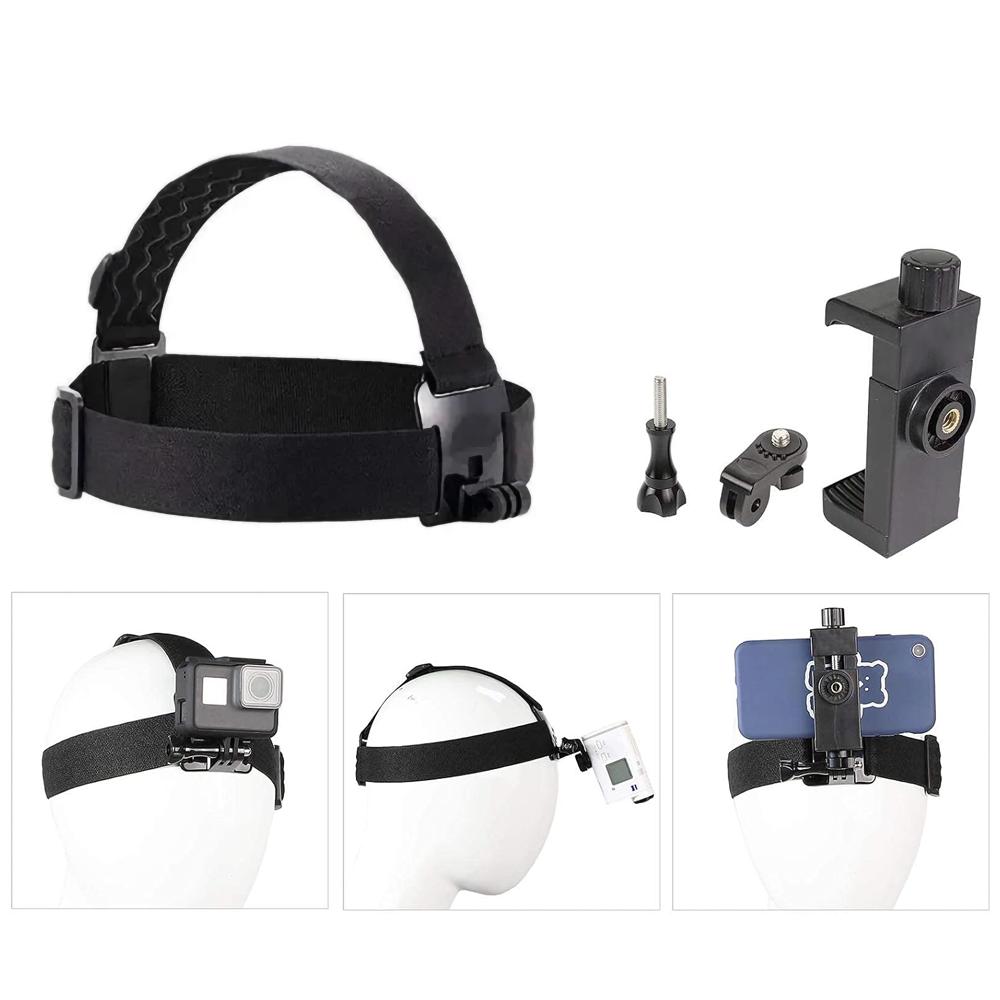 Держатель для мобильного телефона с креплением на голову и зажимом для смартфонов iPhone, Samsung, GoPro Hero, Insta360, SJCAM, DJI, экшн-камеры