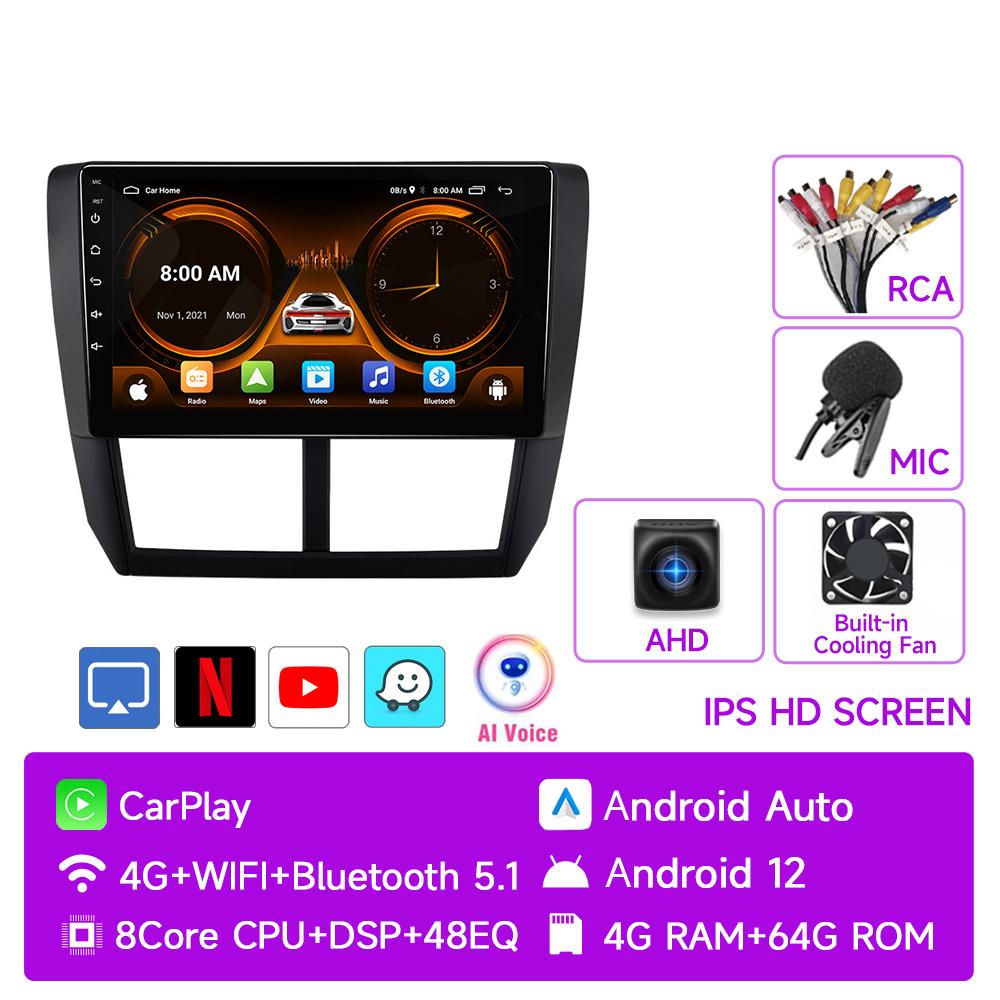 JIUYIN Android 12 Carplay Автомагнитола для Subaru Forester 3 SH 2007-2013 для Impreza GH GE 2 Din Мультимедийный плеер 2 din Головное устройство