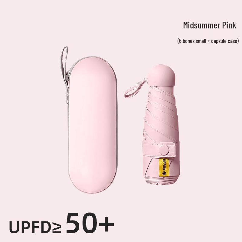 Компактный складной зонт с защитой от УФ-лучей и черной подкладкой