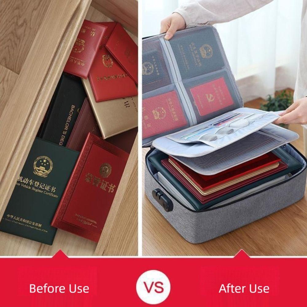 with Lock Zipper Travel Tote Bag Waterproof Briefcase Organizer  Document Tickets Protection