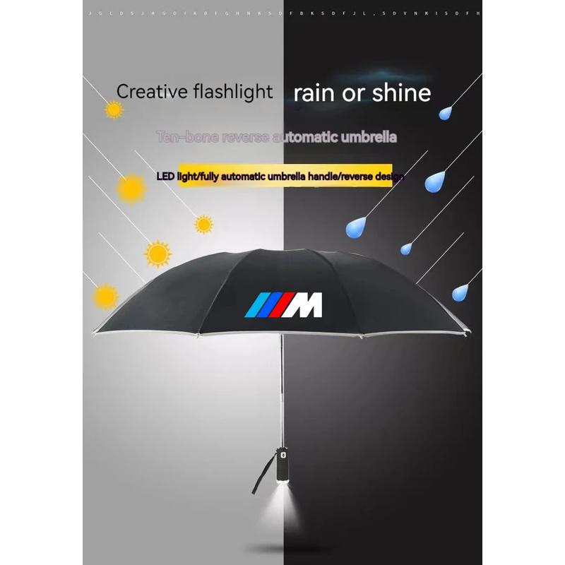 LKCW9 For BMW M Power M3 X1 X3 X5 E36 E39 E46 E60 E90 F10 F20 F30 G20 G30 Car Led Light Automatic Folding Windproof Sunshade Umbrella