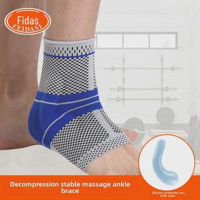 Вязаный нейлоновый компрессионный протектор голеностопа для занятий спортом с силиконовой поддержкой — идеально подходит для сохранения тепла во время занятий баскетболом.