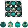 Christmas Ornaments Set 9 Pieces Hand Painted with Metallic Finish Suitable for Window Display and Holiday Home Decoration