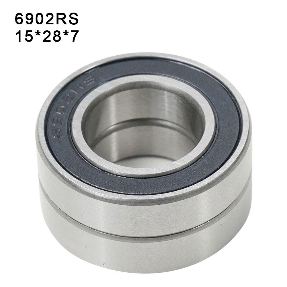 Комплект из 2 новых тонкостенных шарикоподшипников 6902-2RS/6902ZZ с глубоким пазом, размер 15x28x7 мм.