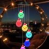 Solar Energy Powered Wind Chime Lamp Gradient Colorchanging Hangings Outdoor Light Snowman