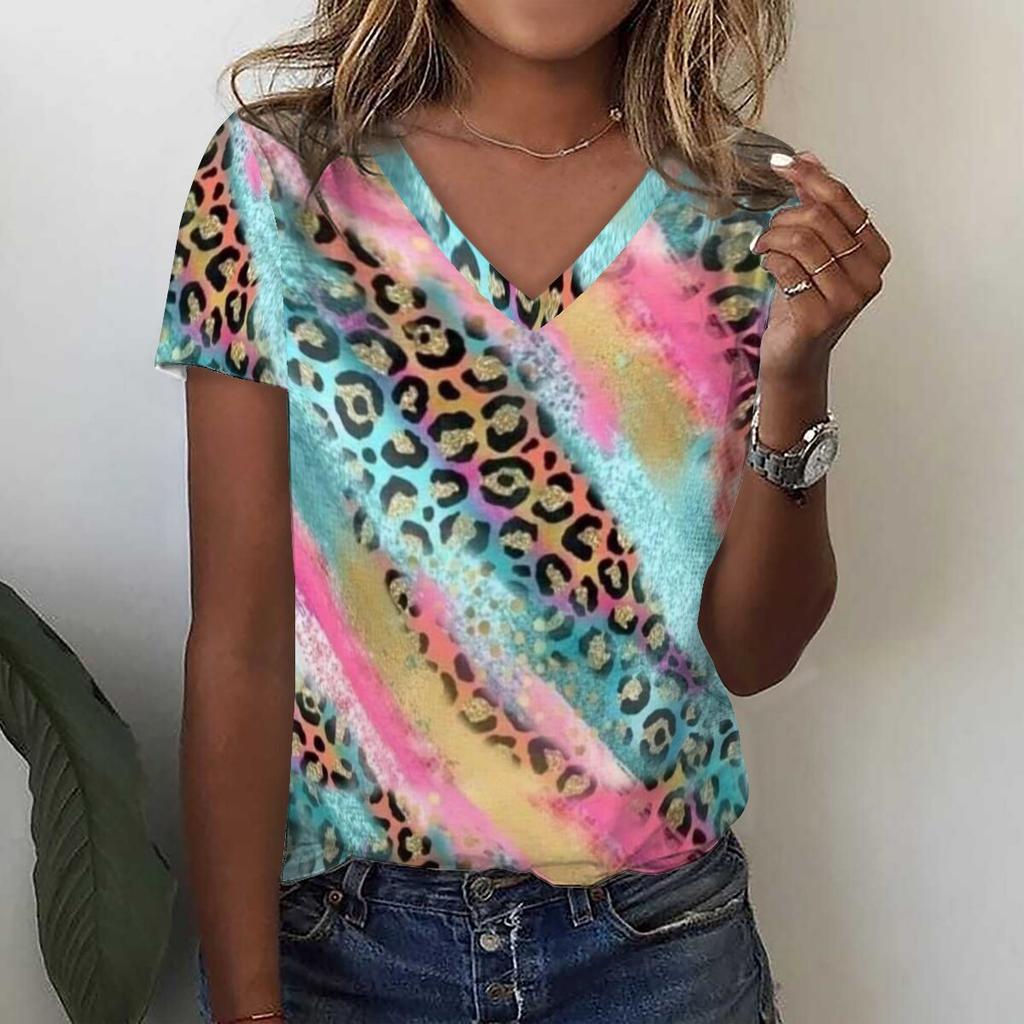 Модная футболка с 3D принтом подсолнечника и цветочным принтом, летние женские футболки с v-образным вырезом в стиле Харадзюку, уличная одежда больших размеров, футболки Y2k, верхняя женская одежда