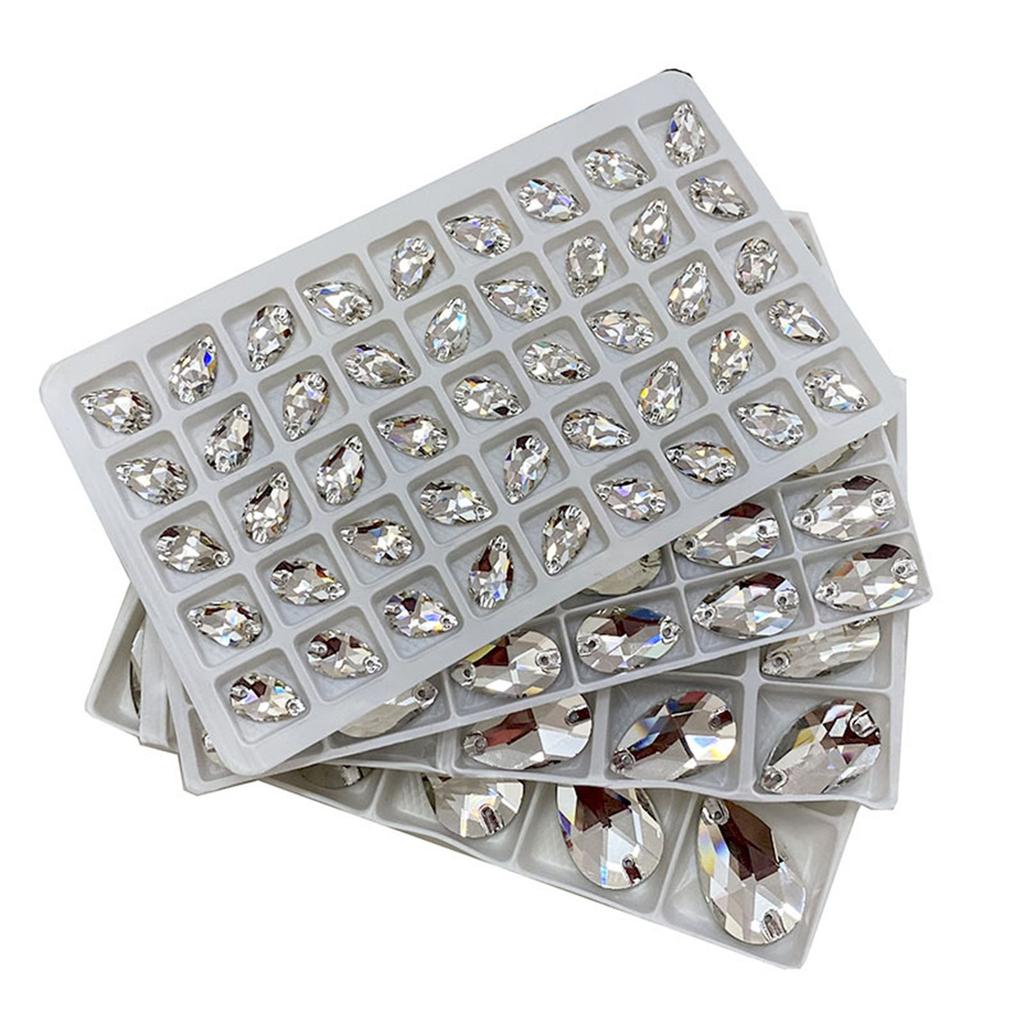 Drop Glass Crystal Sewing Stones Flatback Sew On Rhinestones For Garment Clothes Bags