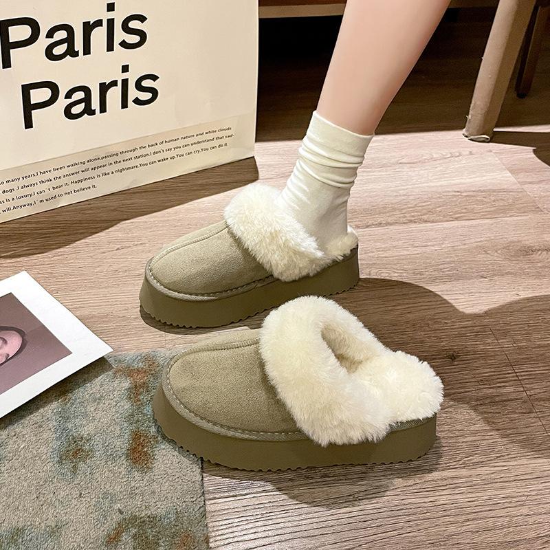 Thick-bottomed foreign trade large-size Mao Mao drag 2024 autumn and winter popular fashion outer wear velvet warm women's snow boots women