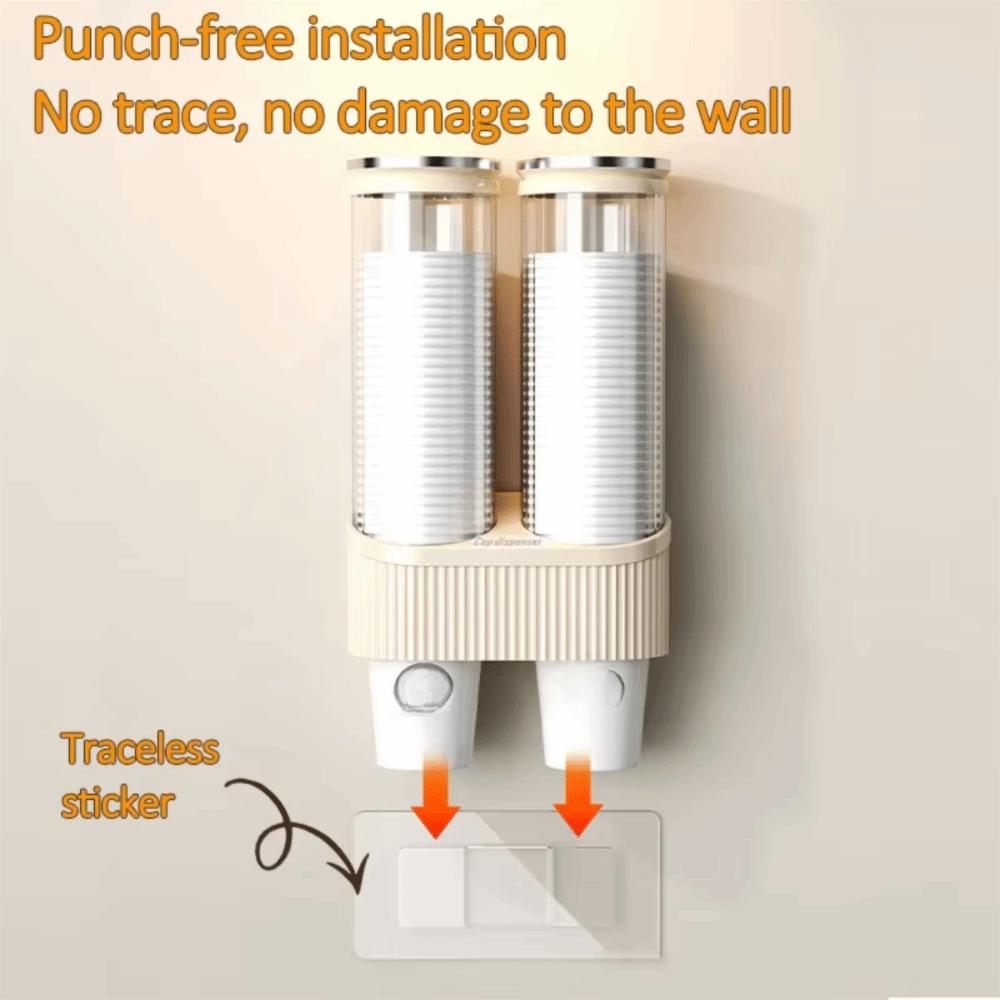 Dustproof Cover Paper Cup Dispenser Wall Mounted Cup Storage Rack Airport