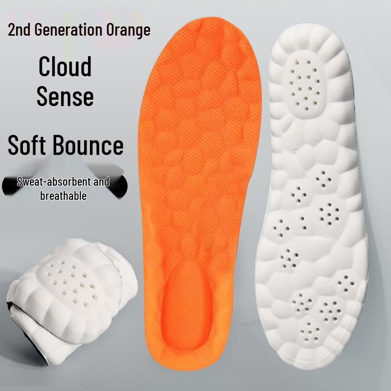 Men's Summer Sports Insoles: Comfortable, Soft, High Elasticity, Sweat-Absorbing, Odor-Preventing Military Training Insoles.