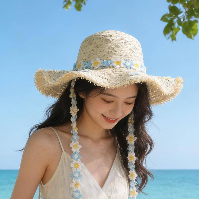 Spring and summer photo big brim straw hat women's versatile simple sunshade sunscreen hat