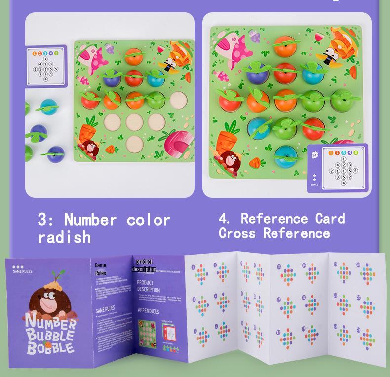 Wooden Bubble Dragon Logic and Memory Training Board for Kids