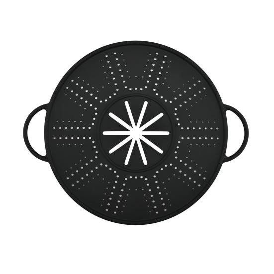 Крышка-непроливайка Силиконовая Высокотемпературная Многоразовая Кухонная Крышка с Защищающими от Ожогов Поручнями Конструкция с Паровым Отверстием Складная Пароварка