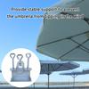 Sunshade Holder Parasol Stand Clamp Weather Resistant for Balconies and Patios Railing with Protective Sleeves Up To 5CM