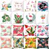 Summer Tropical Plant Flamingo Decorative Pillowcase Green Leaf Pillowcase Flamingo Pillowcase