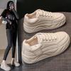 2024 Korean Style White Platform Sneakers for Women - Trendy Casual Shoes P512