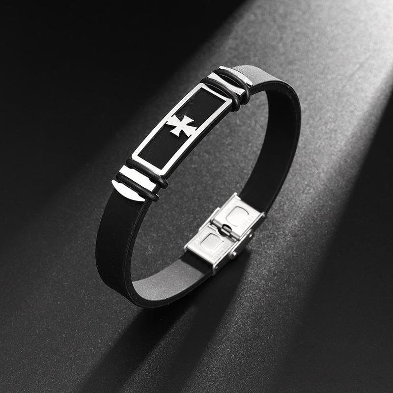 Готический титановый стальной браслет-манжета с застежкой для мужчин и женщин, крутые украшения для рук, простой черный браслет, праздничный подарок, аксессуары для браслета