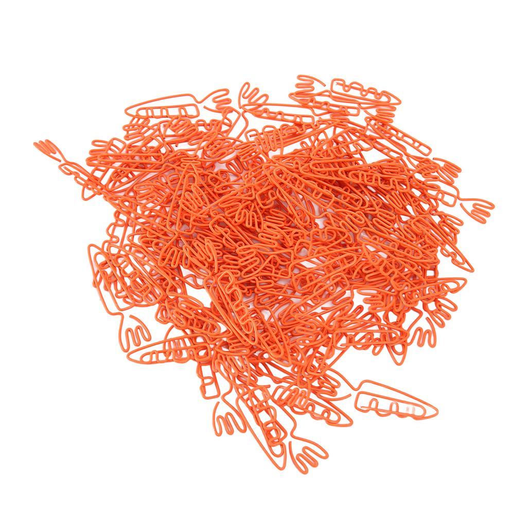 100 шт. скрепок в форме морковки, портативные, милые, забавные, металлические скрепки для организации файлов H