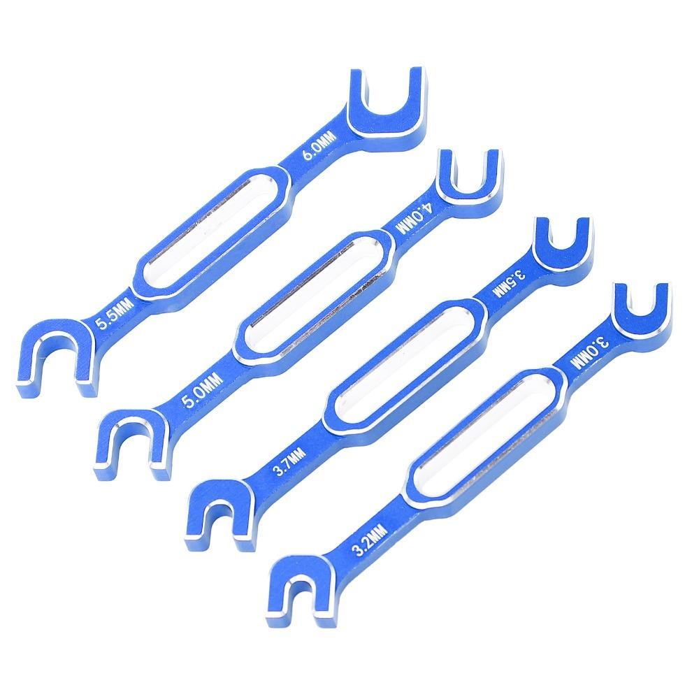 4Pcs/Set Aluminum Alloy RC Car Wrenches 3.0-6.0mm RC Maintenance Spanner For RC Cars