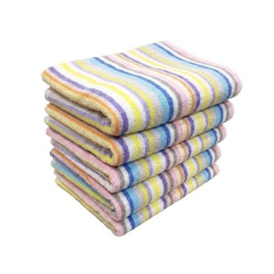 Imabari-produced leftover thread colorful stripe face towel 5-piece set