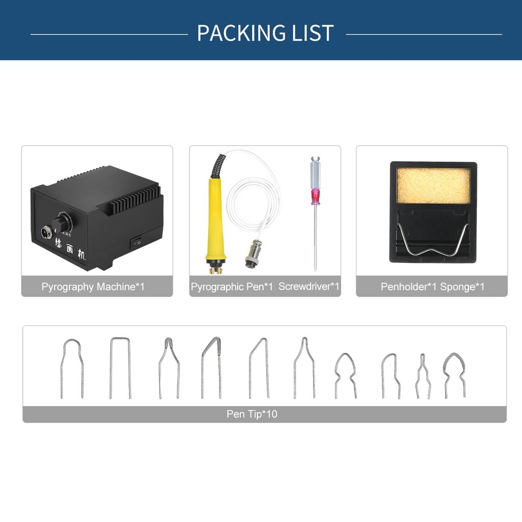 60W 16PCS Woodburner Wood Burning Tool Kit Adjustable 0 celsius 800 celsius Woodburning Pyrography Pen Machine Set