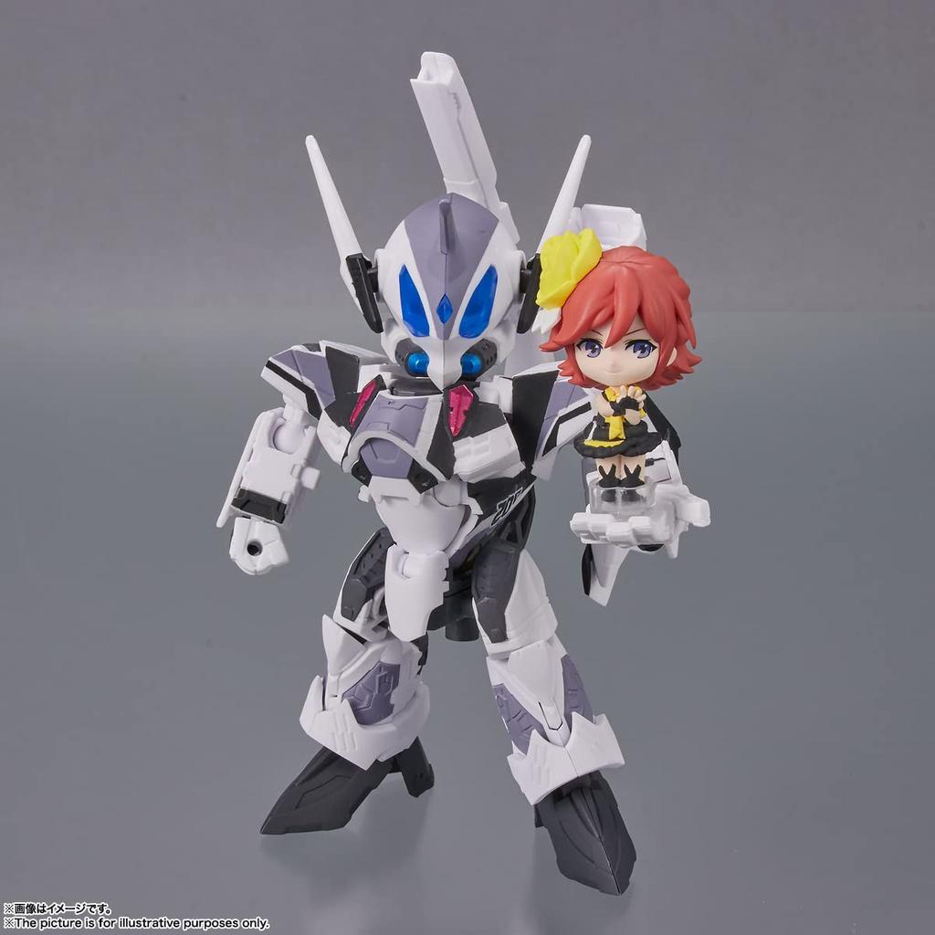 TINY SESSION Macross Delta Siegfried Ihlefeld with Kaname Buccaneer 100mm Painted Movable Figure VF-31F (Messer Machine) Approx. PVC&ABS