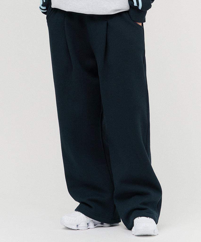 GAINSBORO One-Pleat Wide Sweatpants_Navy