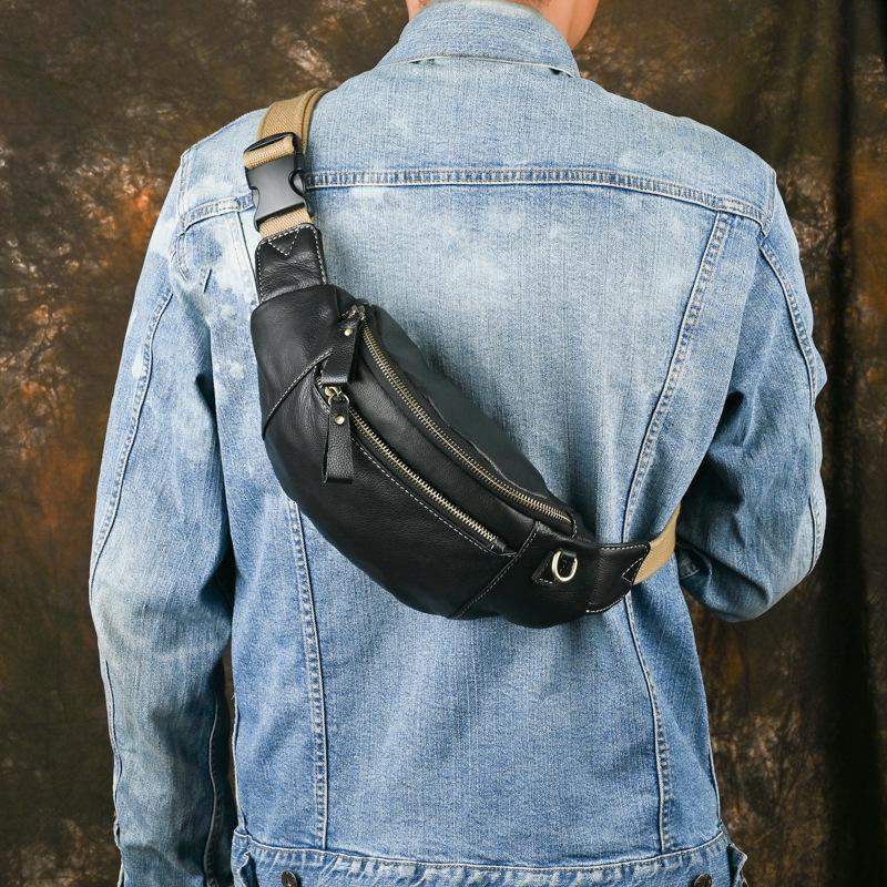 Новая мужская сумка из натуральной кожи, многофункциональная мужская плотно прилегающая нагрудная сумка, женская поясная сумка из воловьей кожи, сумка через плечо из мягкой кожи на одно плечо