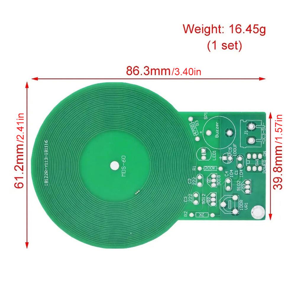Комплект для самостоятельного изготовления металлоискателя DC 3V-5V 60 мм Бесконтактный модуль датчика